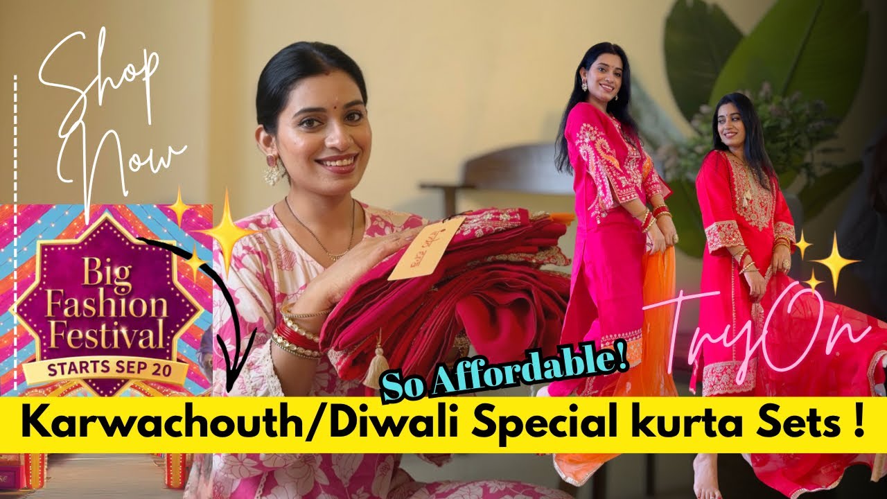 Karwachouth/ Party Wear Kurta Sets in your BUDGET 🔥MYNTRA Designer Collection✨ ft Indo era 😍