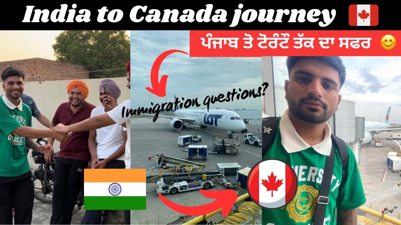India to Canada journey 🇨🇦 | Canada Vlog | punjabi Vlogs | pind to Brampton journey ❤️#canadavlog