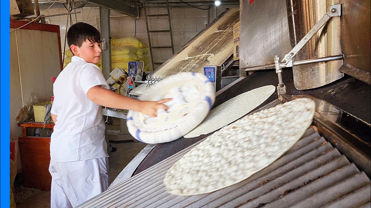 Yufka Bread Bakery | Brave 12 year Old boy Bake Yufka Tafton Bread in Iran | Persian Bread