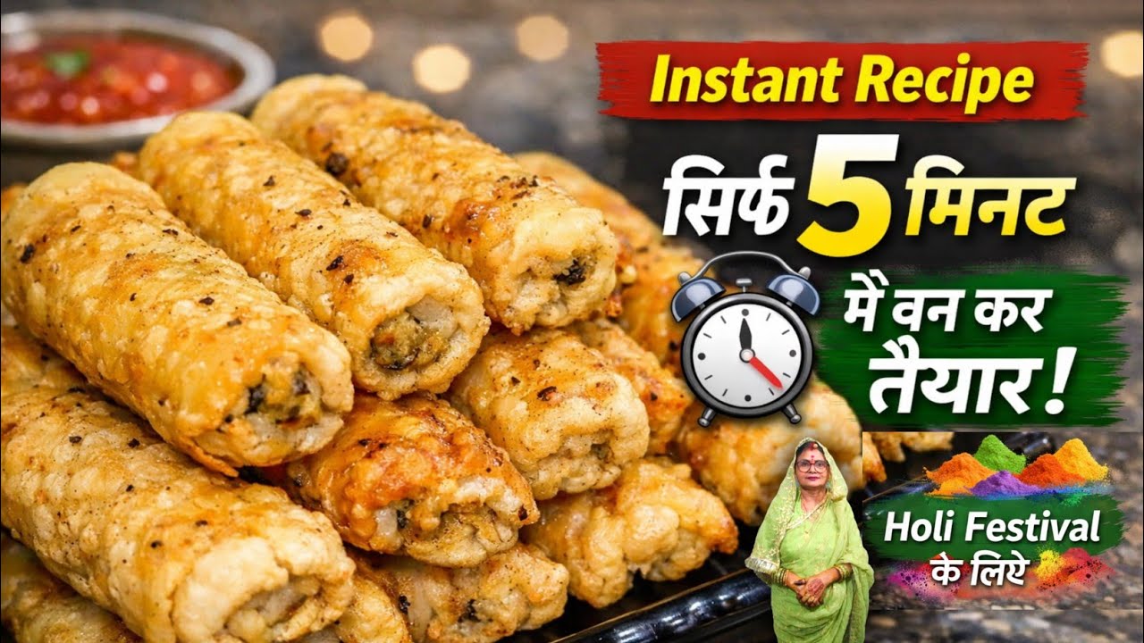 होली पर बनाएं ताजा मटर और आटे का CRISPY नाश्ता मेहमान भी बोले यह कैसे बनाया | Matar kachori roll