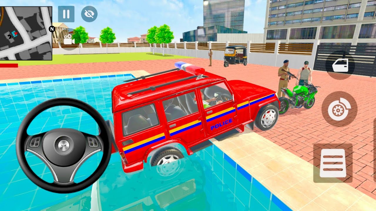 Bike Car Game: Franklin Took Out the Indian Police Mahindra Thar Car Game from the Side of the Truck