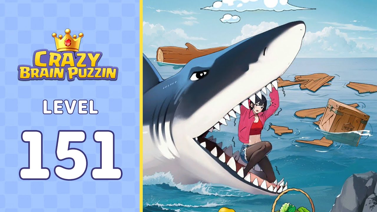 Crazy Brain Puzzle Level 151 Shark Escape