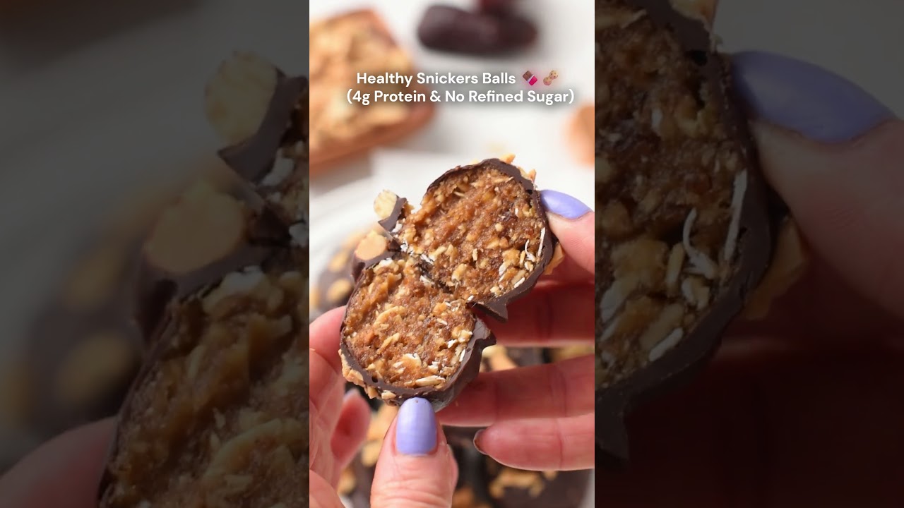 Stop Buying Snickers! Make These Instead #healthysweets #snickers #healthytreats #plantbasedrecipes