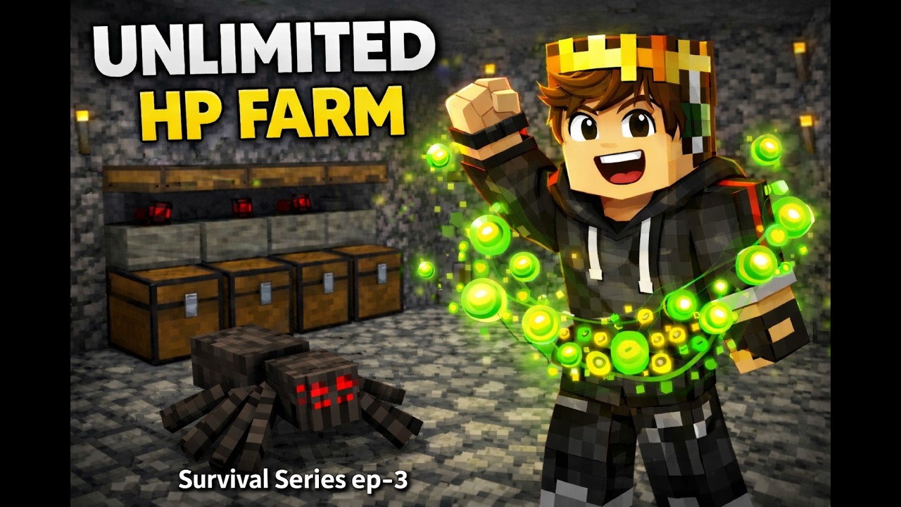 SPIDER HP FARM| UNLIMITED HP #taggminegaming #technogamerz #anshubisht #minecraftpe