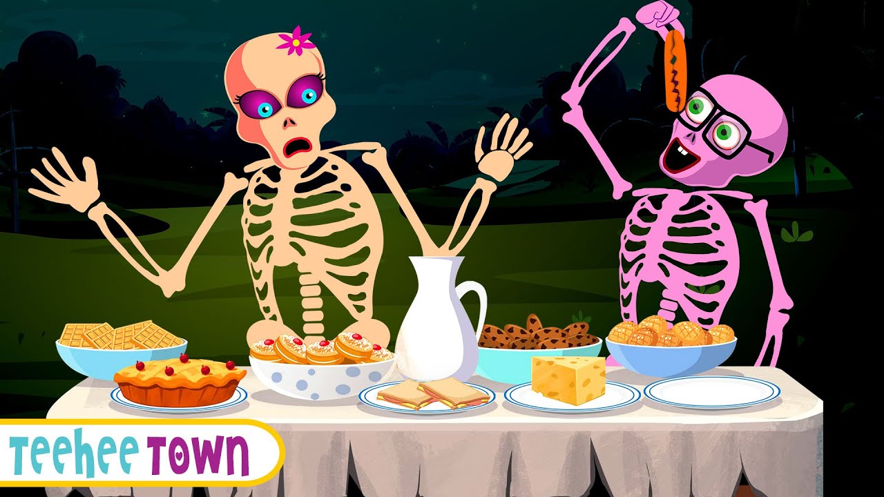 Haunted Skeleton Family Dinner Party Halloween Song | Funny Crazy Song For Kids By Teehee Town