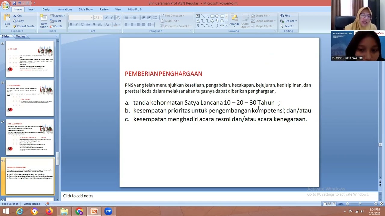 Zoom Latsar CPNS Angkatan XXXII Kab. Banggai Laut. 