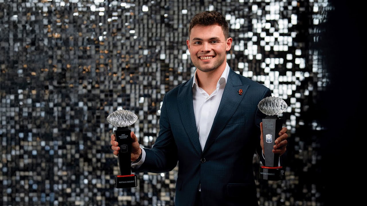 Nathan Rourke took home BOTH Most Outstanding Canadian AND Most Outstanding Player Awards