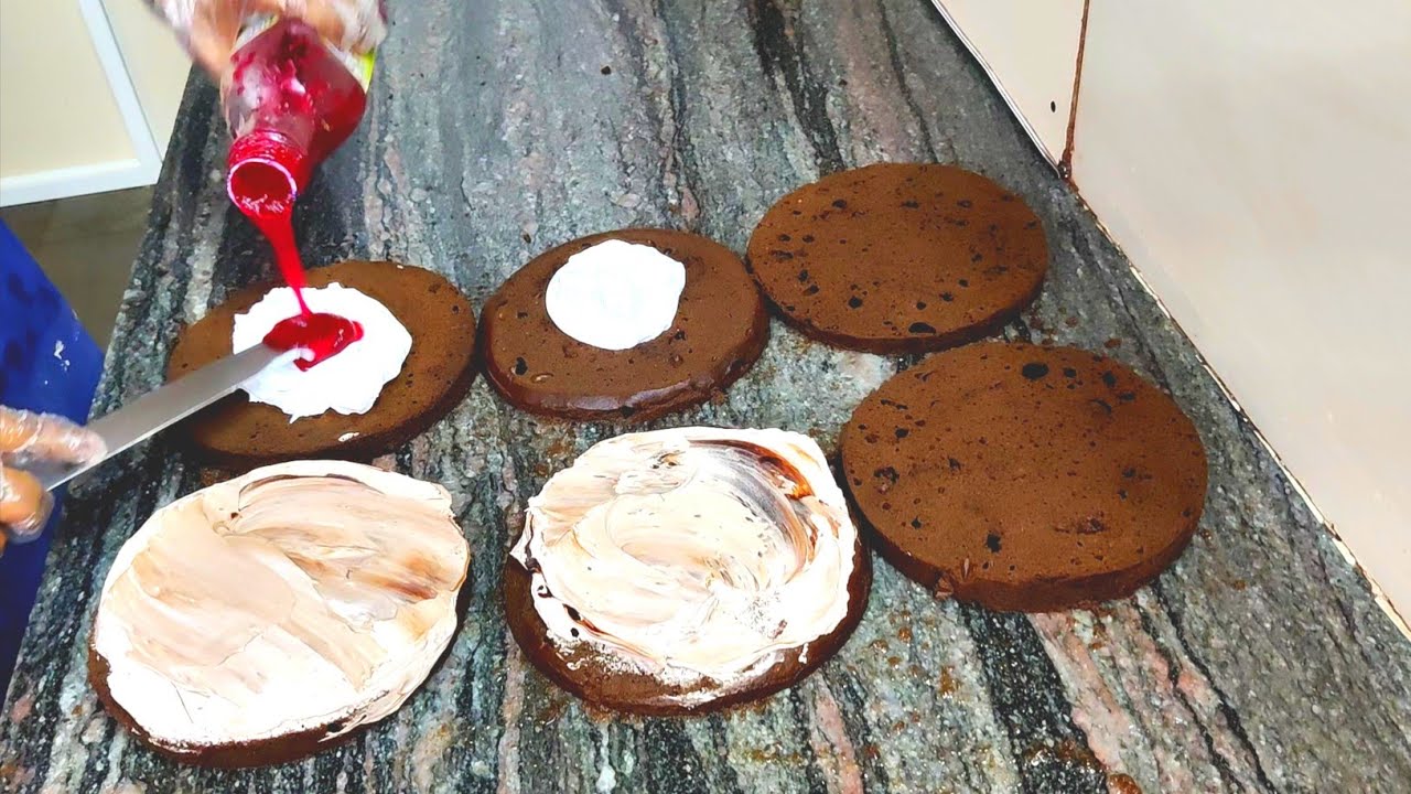 Chocolate Pastry Recipe | Black Forest Pastry  Cake Design | Sunil Cake Master