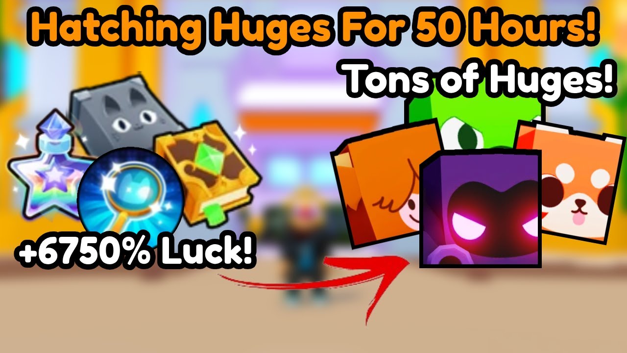 Hatching BEST EGG With 6750% Luck For 50 Hours To Get Huges To Give Them Away In Pet Simulator 99!!