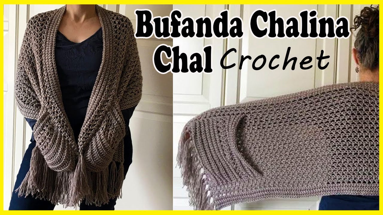 🌈Como Tejer una Bufanda, Chalina, Chal a Crochet (PASO A PASO) Crochet Shawl Scarf❤