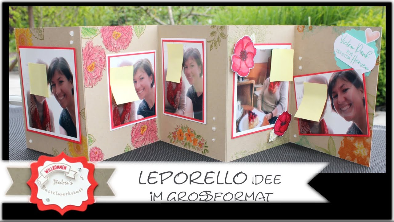 Großes Leporello - Foto Aufsteller - aufstellbares Fotoalbum - Scrapbook - Fotogeschenk - Stampin Up