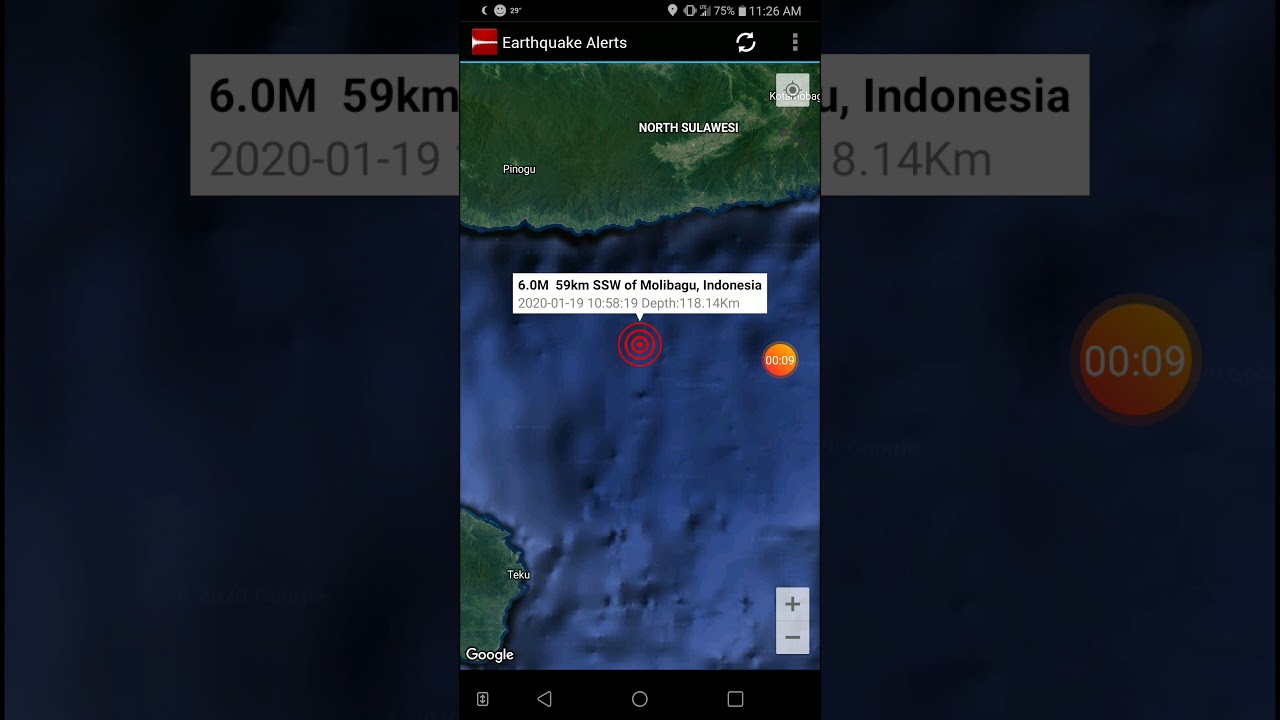 6.0 Earthquake Molibagu, Indonesia 19-1-20