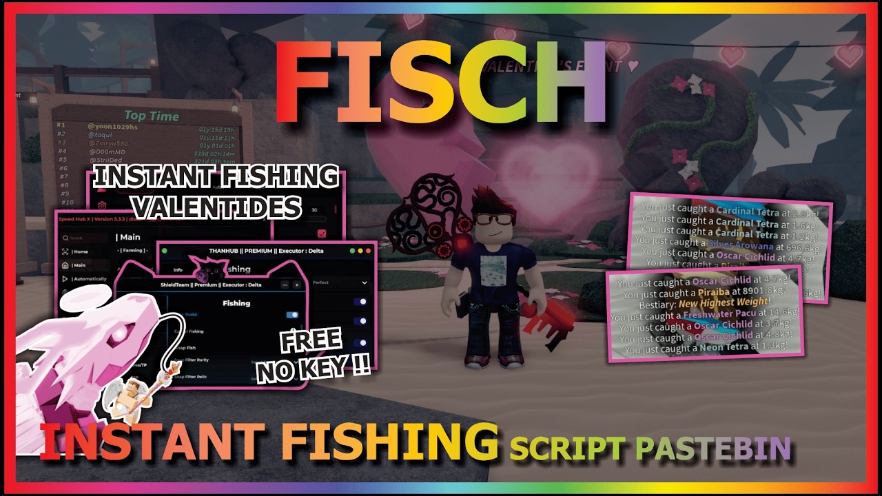 FISCH Script Pastebin 2026 INSTANT FISHING, PERFECT CATCH, EVENT, UNDETECTED, VALENTIDES (NO KEY) 💘🐟