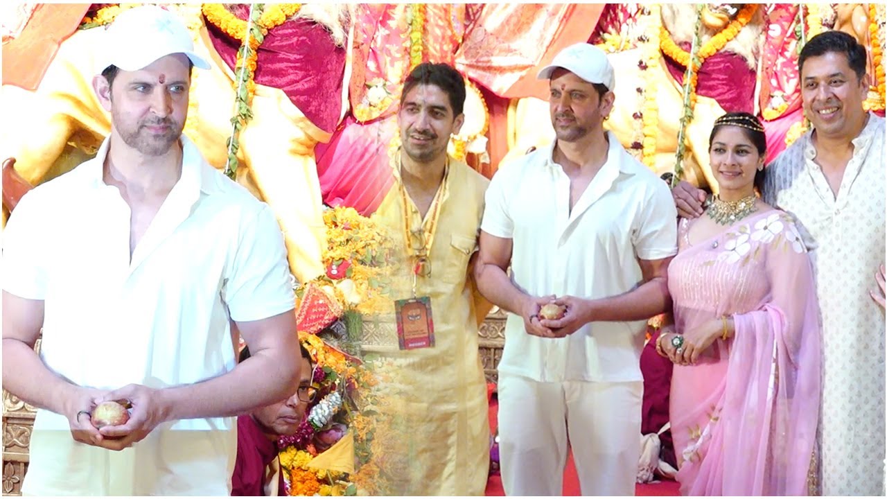 Hrithik Roshan, Ayan Mukerji, Tanisha, Payal Rajput  At North Bombay Sarbojanin Durga Puja