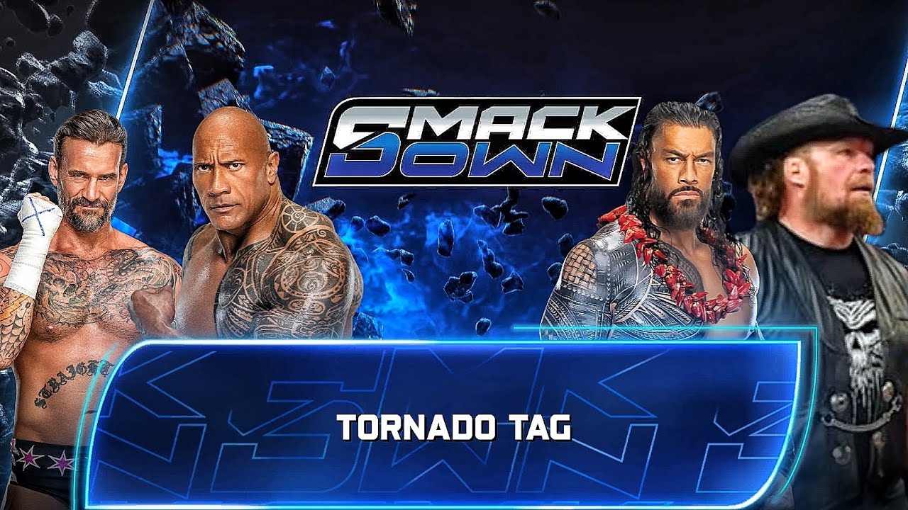 The Rock And CM Punk Vs Roman Reigns And Brock Lesnar - Tag Team Match At WWE Smackdown