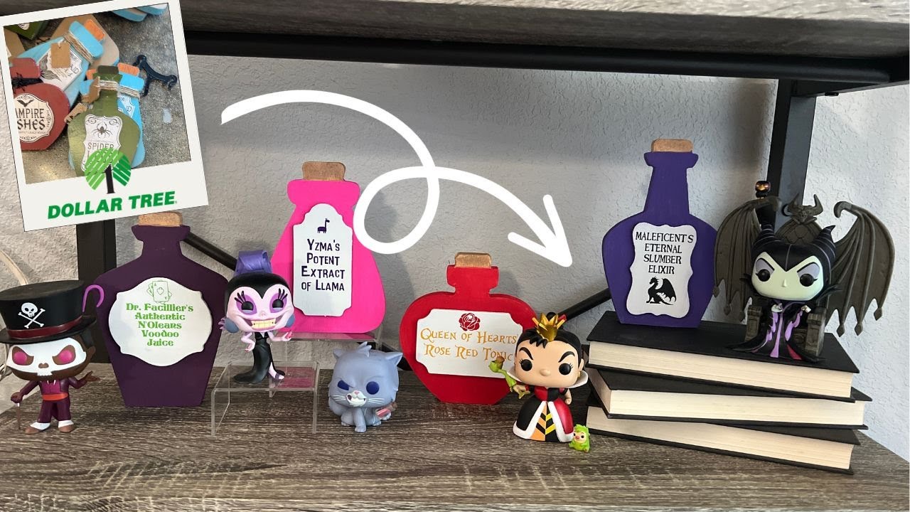 DIY Dollar Tree Disney Villain Potion Bottles | HONEST review of HTVRONT Vinyl, is it worth buying??