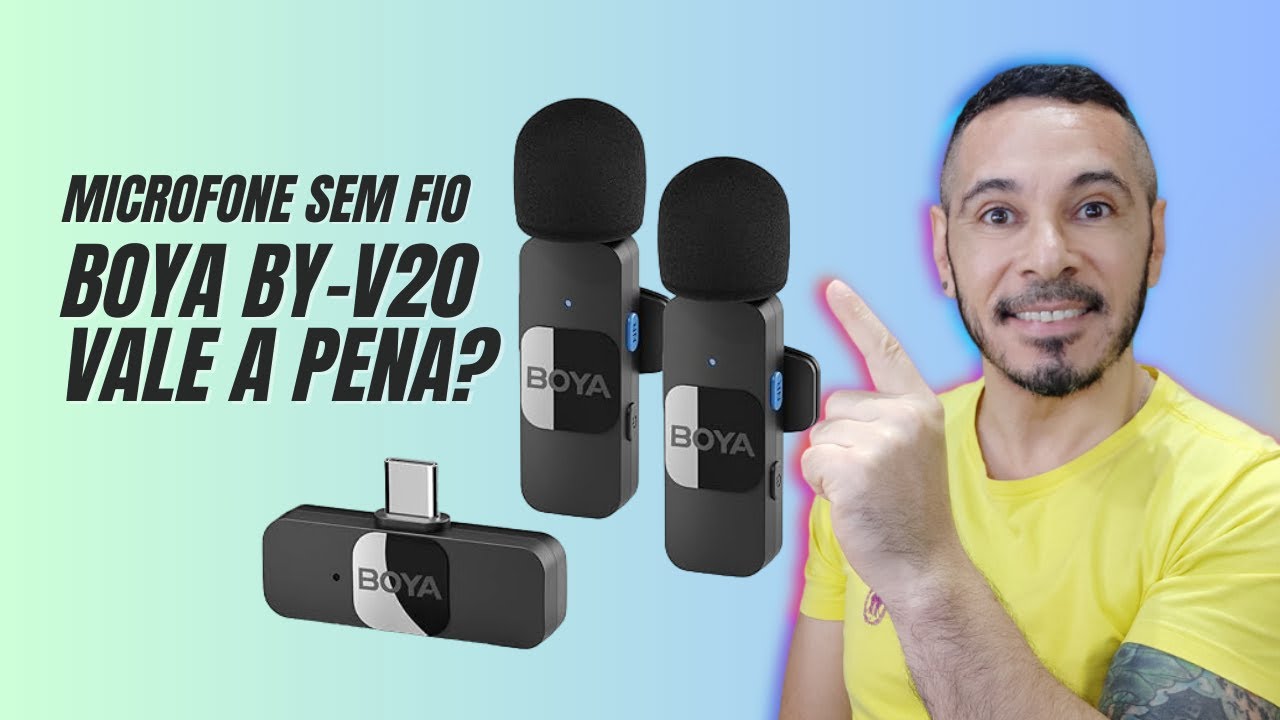 Microfone de lapela sem fio BOYA BY-V20, vale a pena? TESTE