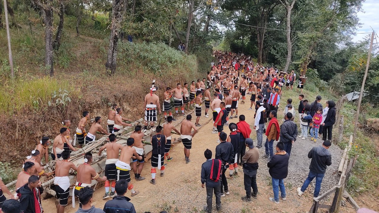 Village life of Stone pulling ceremony, Chakhesang Naga