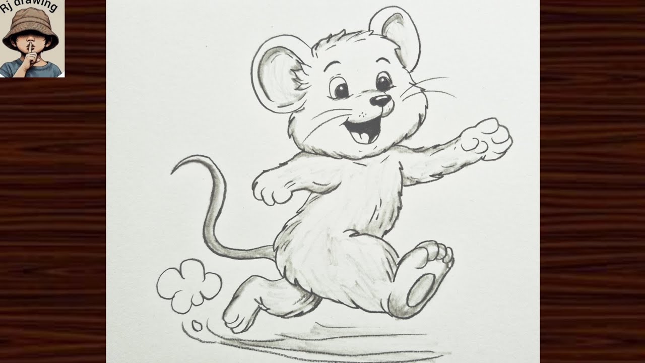 How to Draw a Mouse Running – Easy Pencil Drawing✨