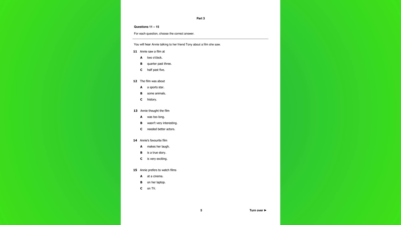 LISTENING • CAMBRIDGE A2 KEY 2020 • SAMPLE TEST 2 | Luyện Nghe KET