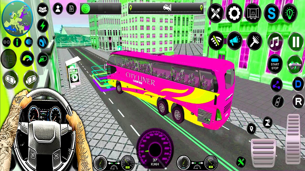 COACH BUS GAME-BUS DRIVING-CITY GAMEPLAY | L-BUS1 | MOBILEGAMEVIDEO910 | SB4G GAMING