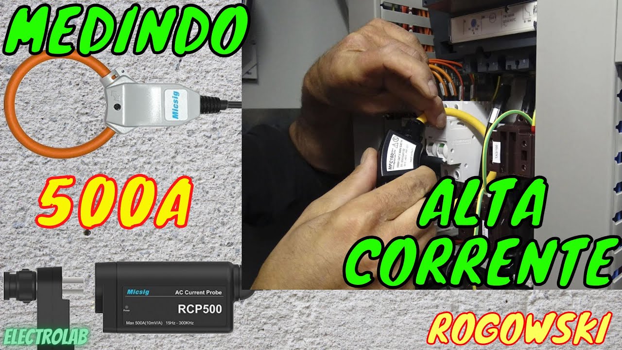 Como medir alta corrente no osciloscópio com a sonda de bobina Rogowski!