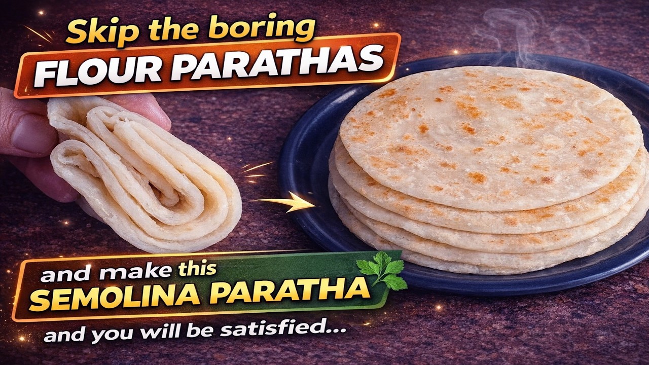 Easy Suji Paratha Recipe | Soft Fluffy Semolina Paratha That Stays Soft for Hours!