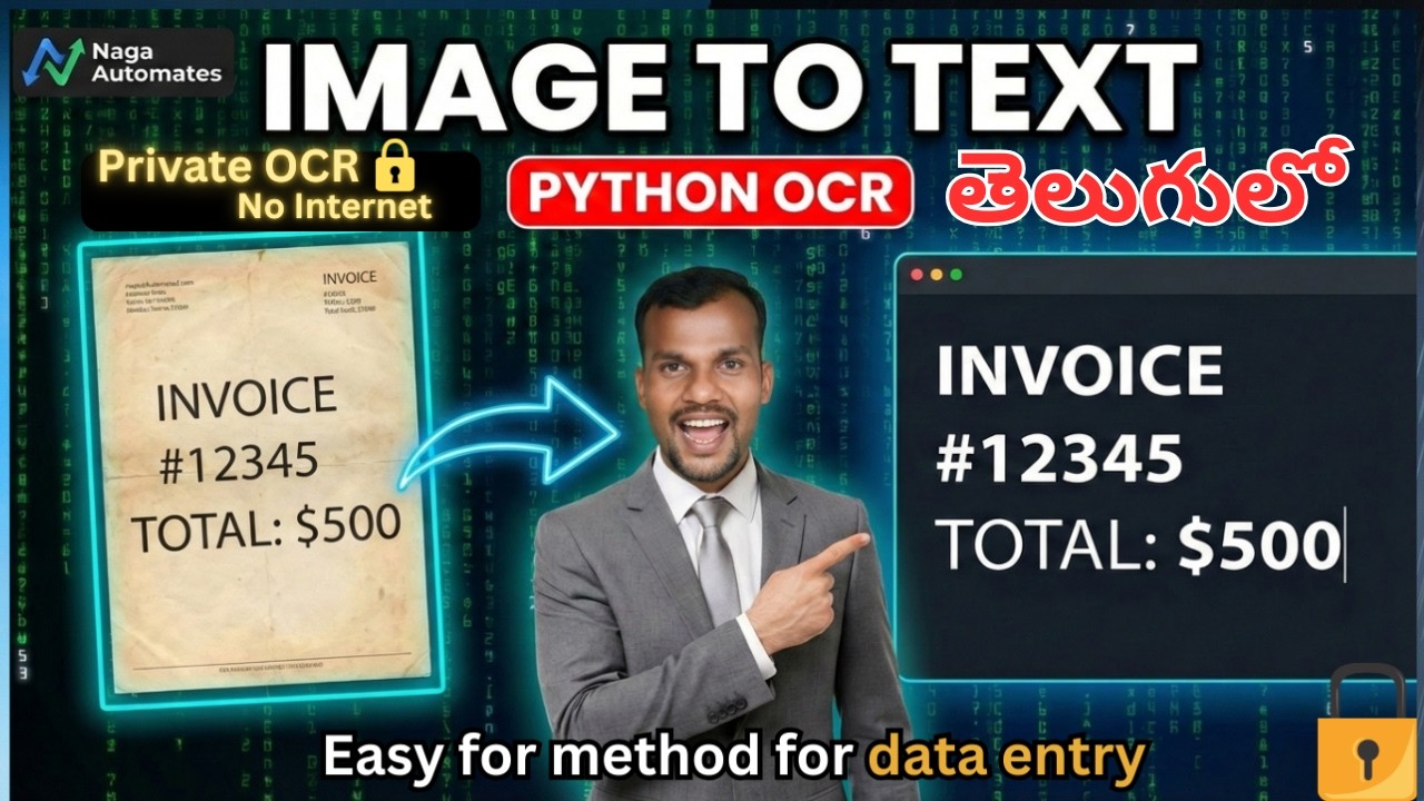 Python tho Photo lo unna Text ni Copy Cheyandi (OCR Tutorial) | Image to text