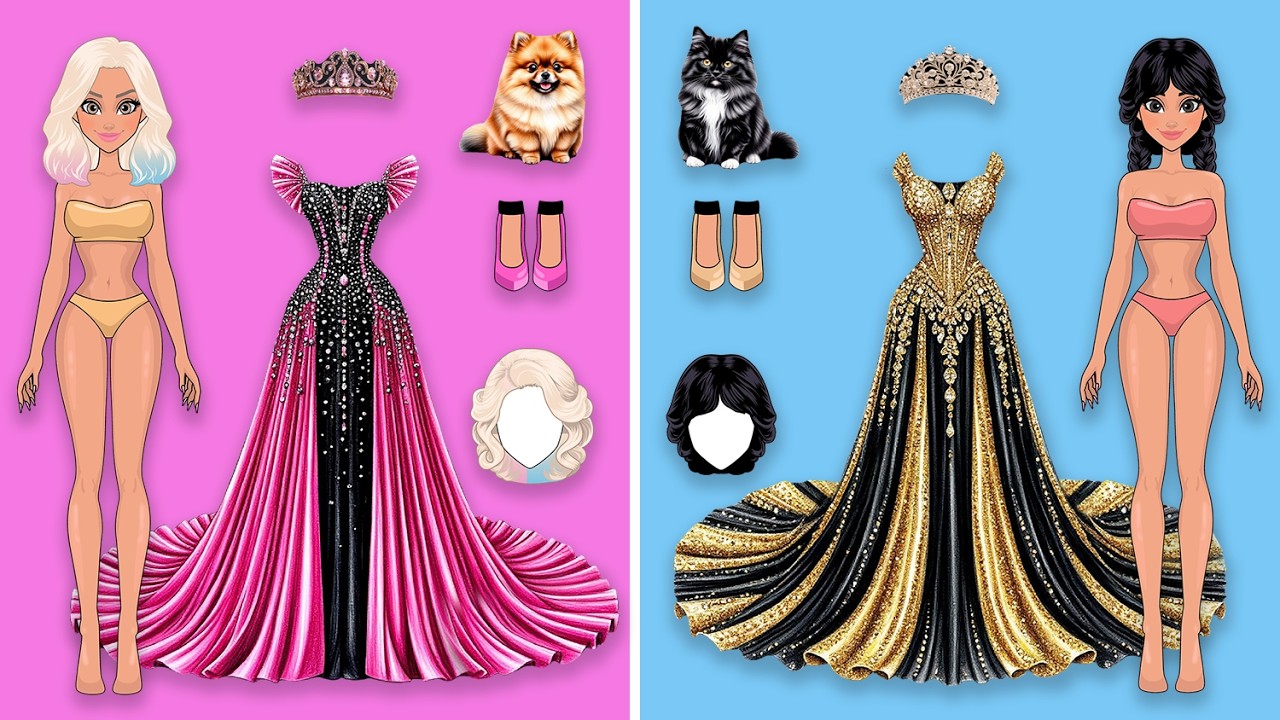 Paper Barbie Dress Competition | How To Make Paper Doll Dress | Handmade Craft
