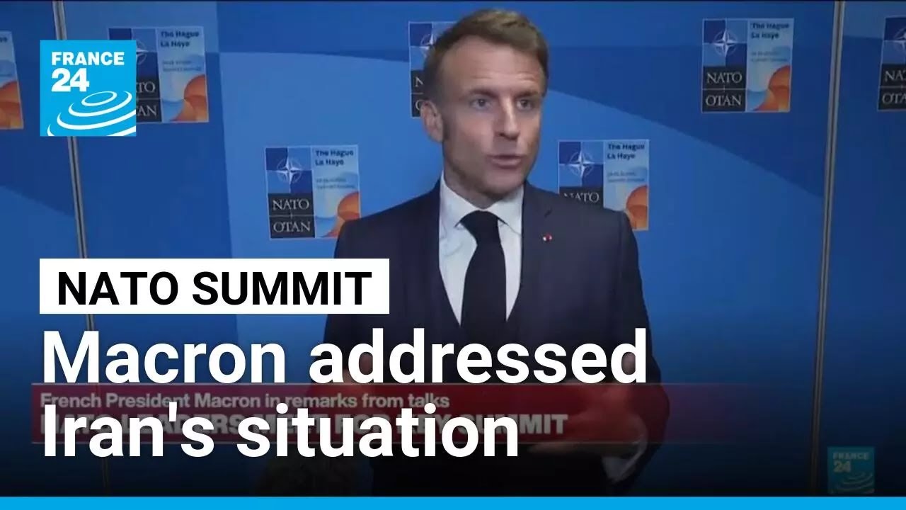 French president Emmanuel Macron speaks at the NATO summit • FRANCE 24 English