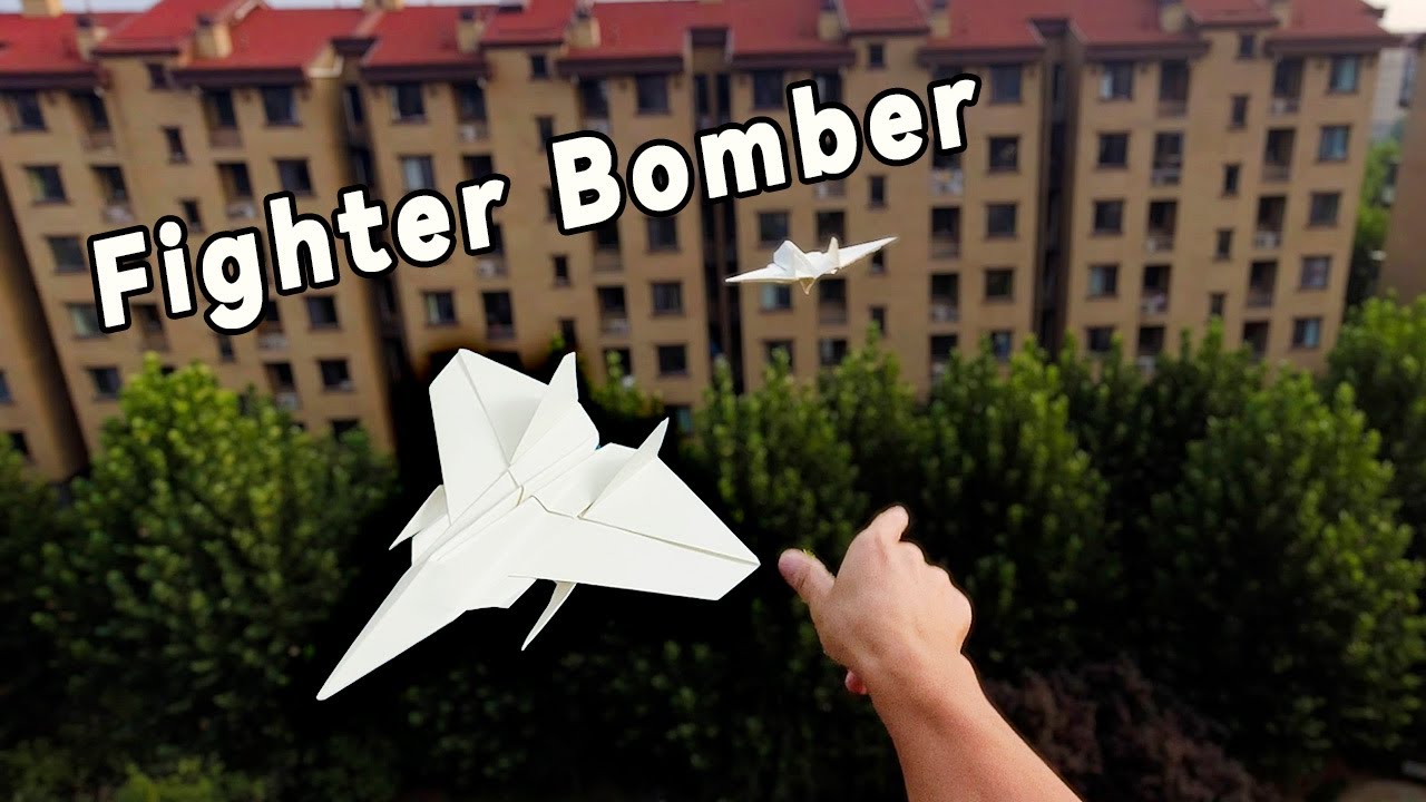 How to Fold a cool Paper Jet！Steath Paper Aircraft with Missile！【Paper Feijun】