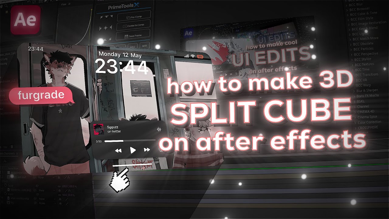 3D Split Cube Transition - After Effects