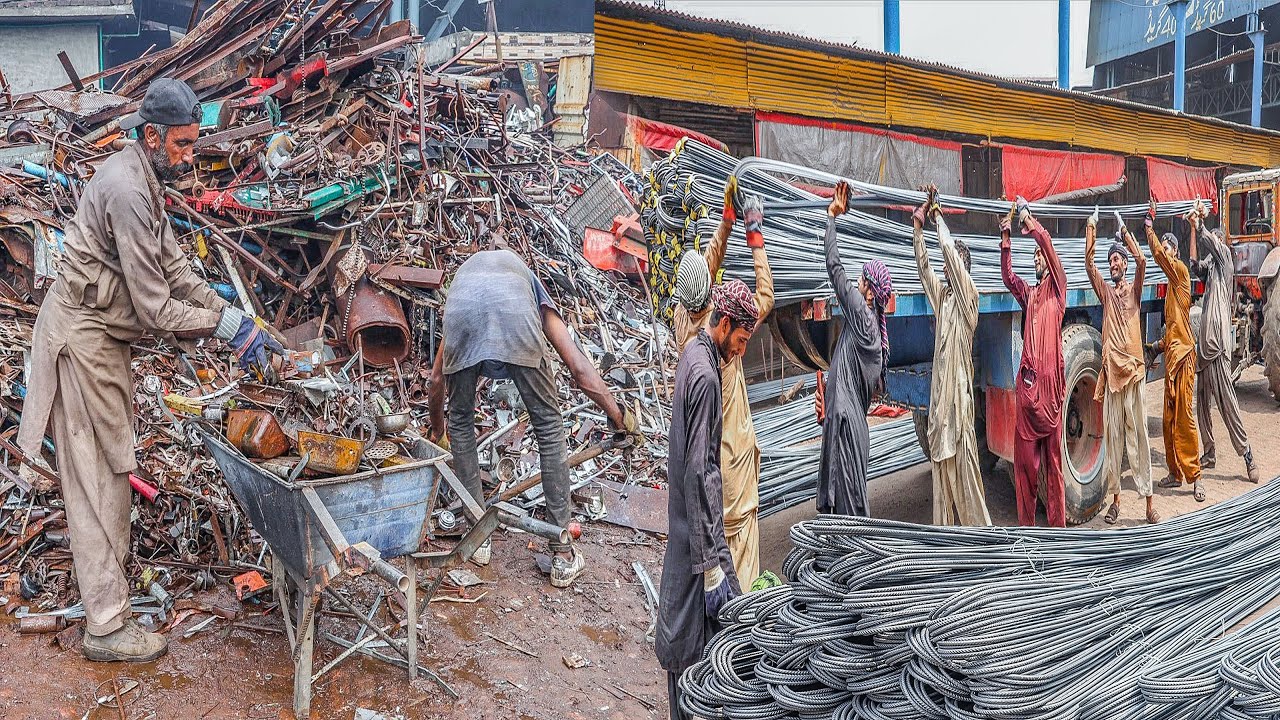 Most Incredible Metal Recycling Process | Rebar Steel Manufacturing You’ve Never Seen Before!