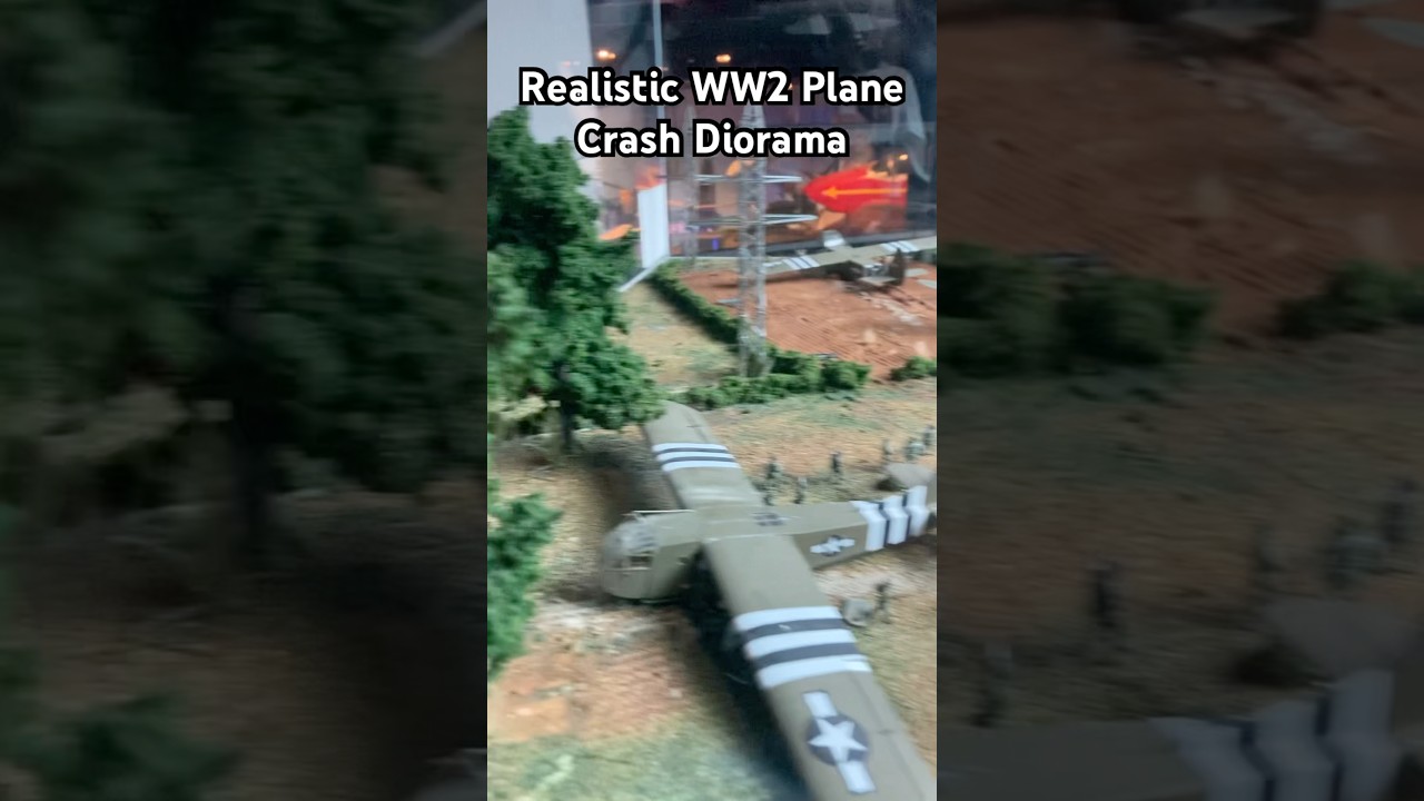 Realistic WW2 Crash Diorama #aviation #military #army #edit #airplane #modelairport #modelairplane