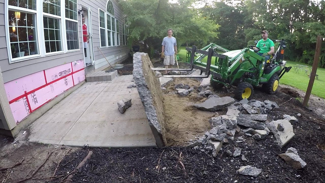 Compact Tractor Rips out Concrete Patio