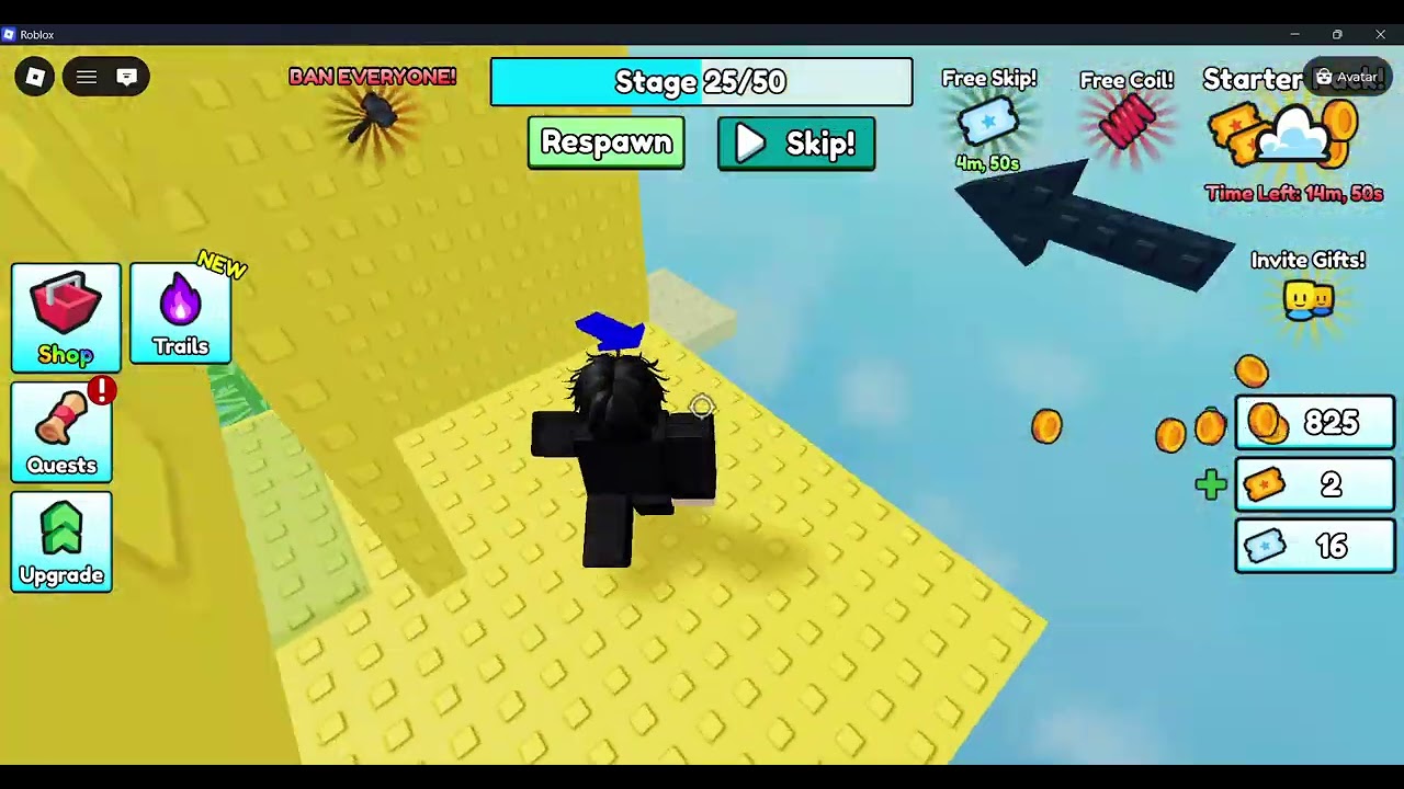 Easy obby but 1 death = BAN