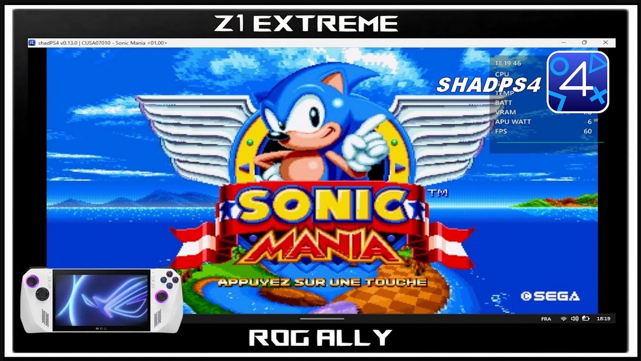 SONIC MANIA | ShadPS4 v0.13.0 | 25 WATTZ 30 WATTZ | MOD TURBO | Asus Rogue Ally Z1 Extrême