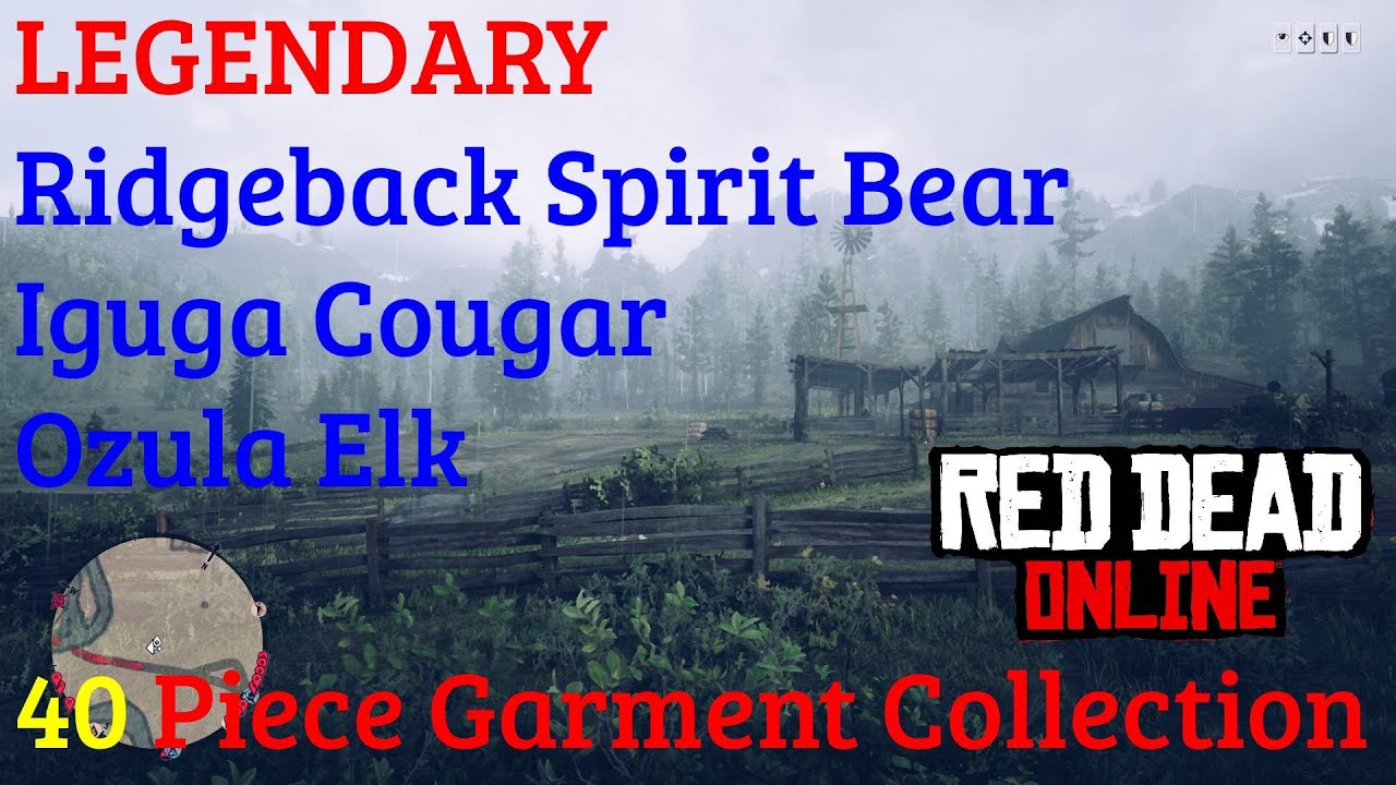 Legendary Ridgeback Spirit Bear, Iguga Cougar, Ozula Elk -40 Piece Garment Collection - RDR 2 Online