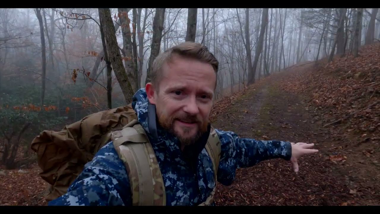 Soaking Rain Camp with Military Surplus Gear - Remote Forest Camping Adventure