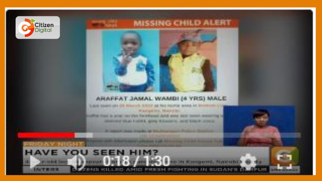 4-year-old boy disappears from his parents’ home in Kangemi, Nairobi County