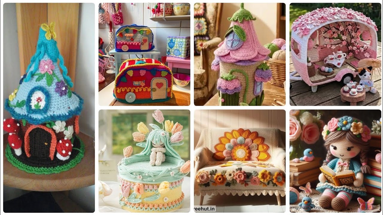 Impresionantes y hermosas ideas de patrones de crochet a mano para la decoración del hogar. 