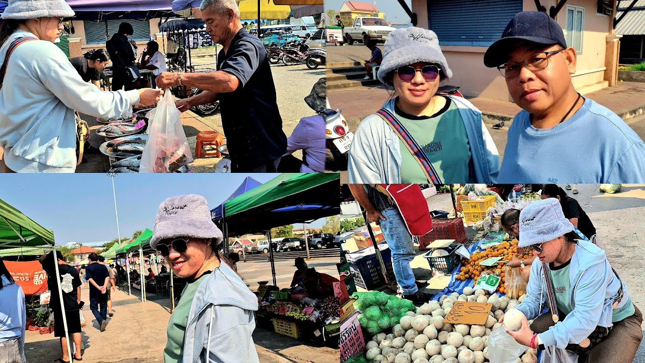 ตลาดร่มขาว ตลาดใกล้วายมีอะไรขายบ้าง🇱🇦🇹🇭 #สาวลาว #มินตราสาวลาว #สัมฤทธิ์รักต่างวัย 