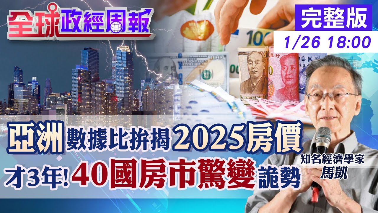 【全球政經周報】金龍海嘯!房市2025走勢 40國50年房價變化!這幾國被點名短短3年一項數據惡化 亞洲國家比拚!買房誰最容易?誰最慘?20250126 @中天財經頻道CtiFinance