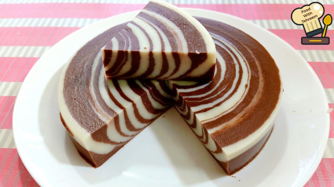 Eggless Zebra Pudding | Chocolate Zebra Pudding |Pudding Recipe |Agar Agar Roti Tawar|ज़ेबरा  पुडिंग