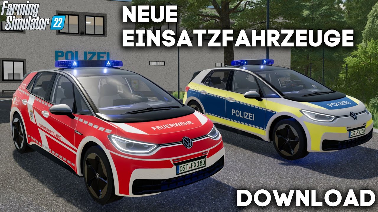 LS22 - Dieses Pack aus 18 Einsatzfahrzeugen FEUERWEHR, Polizei und viel mehr zum DOWNLOAD 😍