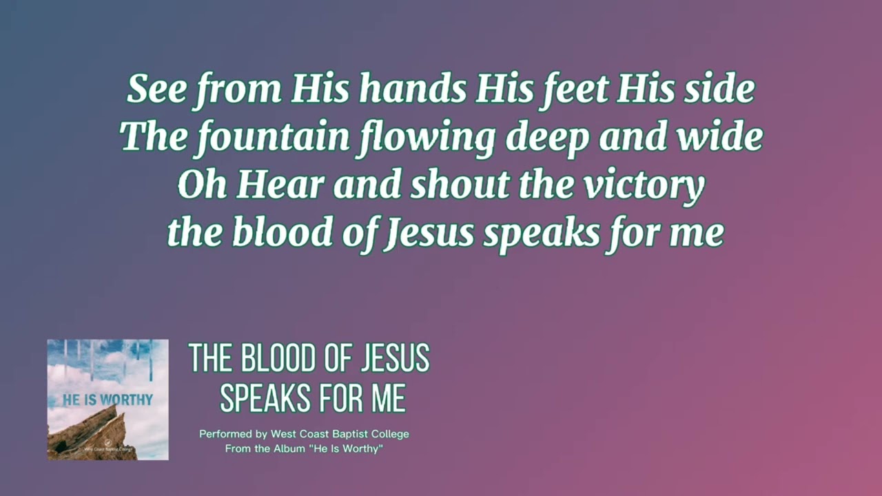 The Blood Of Jesus Speaks For Me | Minus-One with Lyrics