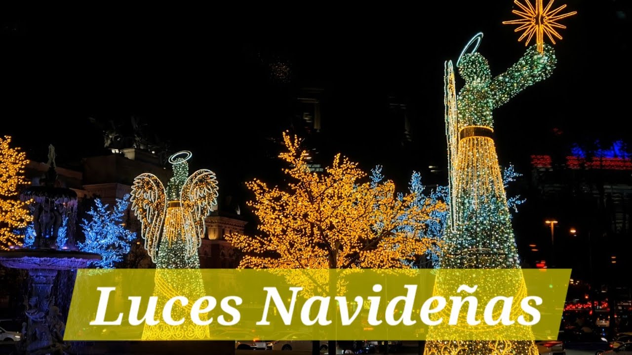 Paseo Nocturno en el Naviluz de Madrid | Luces de Navidad 2024 • 4K UHD Sin Comentarios