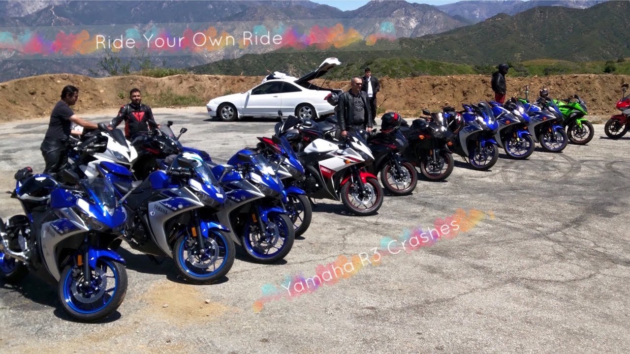 Group ride Crashes. Yamaha R3s. RIDING AT YOUR OWN PACE