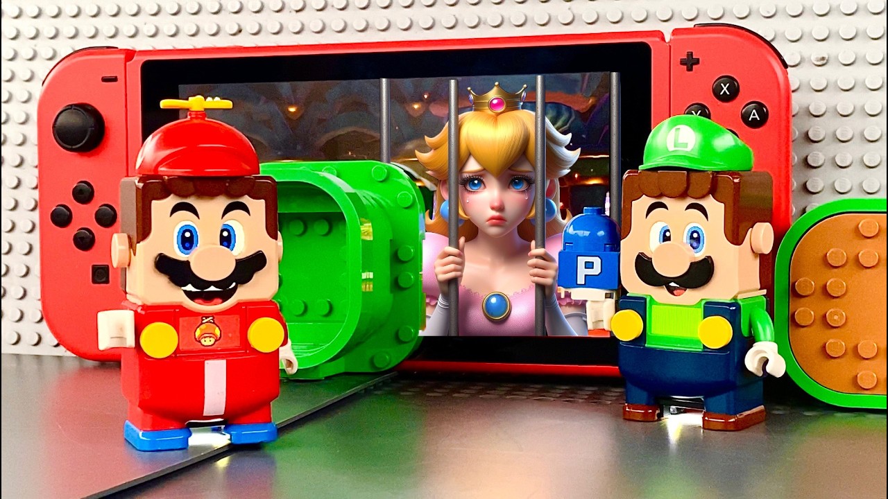 Lego Mario saves Princess Peach on Nintendo Switch! #legomario