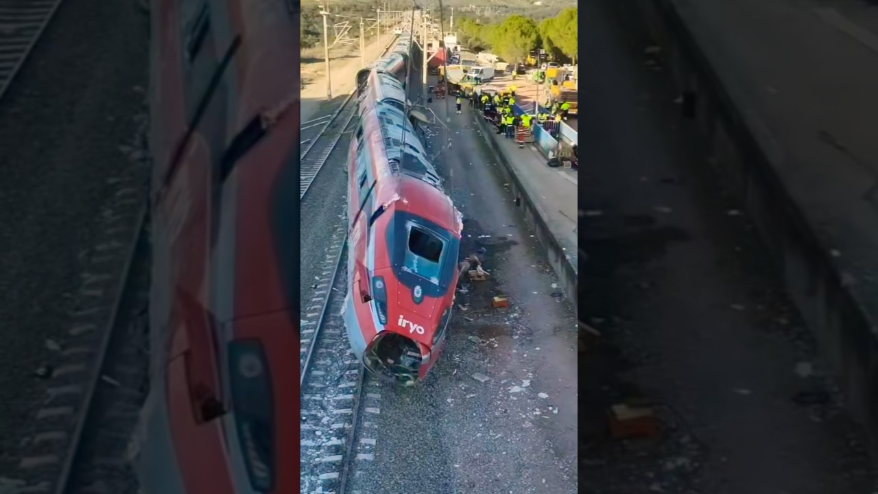 🏗️ ASÍ QUEDÓ EL TREN IRYO TRAS DESCARRILAMIENTO 🚄  ESTÁ TOTALMENTE VOLCADO en los RAÍLES en ADAMUZ 🛑